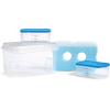 imageFit ampamp Fresh 216HL Entree Set with Ice Pack 3 Reusable Portion Control Containers BPAFree MicrowaveDishwasher Safe Lunch Box Entre BlueEntree Set  Blue