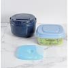 imageFit ampamp Fresh 216HL Entree Set with Ice Pack 3 Reusable Portion Control Containers BPAFree MicrowaveDishwasher Safe Lunch Box Entre BlueSoup  Sandwich Set  Navy