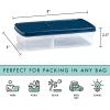 imageFit ampamp Fresh Bento Box Adult and Kids Lunch Box Container Includes 2 Slim Clipin Ice Packs Reusable LeakResistant ampamp Stackable Lunch Container for AdultsBento Lunch Box  Navy