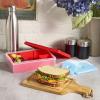imageFit ampamp Fresh Collection MultiFlex Bento Box with 2 Removeable Ice Packs Adjustable Divided Meal Carrier Lunch Container BPAFree 95quot x 6quot x 225quot Red StandardStandard