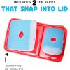 imageFit ampamp Fresh Collection MultiFlex Bento Box with 2 Removeable Ice Packs Adjustable Divided Meal Carrier Lunch Container BPAFree 95quot x 6quot x 225quot Red StandardStandard
