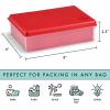 imageFit ampamp Fresh Collection MultiFlex Bento Box with 2 Removeable Ice Packs Adjustable Divided Meal Carrier Lunch Container BPAFree 95quot x 6quot x 225quot Red StandardStandard