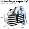 imageFit ampamp Fresh Large Beach Bag for Women  Extra Large Travel Tote With PocketsBlack  White Stripe