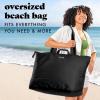 imageFit ampamp Fresh Large Beach Bag for Women  Extra Large Travel Tote With PocketsBlack