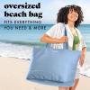 imageFit ampamp Fresh Large Beach Bag for Women  Extra Large Travel Tote With PocketsLight Blue