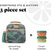 imageFit ampamp Fresh Lunch Bag For Women Insulated Womens Lunch Bag For Work Large Lunch Box For Women With Two Matching Containers Townsend Lunch Bag Navy WildflowerGreen Camo