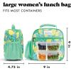 imageFit ampamp Fresh Lunch Bag For Women Insulated Womens Lunch Bag For Work Large Lunch Box For Women With Two Matching Containers Townsend Lunch Bag Navy WildflowerBright Green Lemon