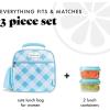 imageFit ampamp Fresh Lunch Bag For Women Insulated Womens Lunch Bag For Work Large Lunch Box For Women With Two Matching Containers Townsend Lunch Bag Navy WildflowerLight Blue Gingham
