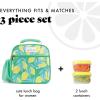 imageFit ampamp Fresh Lunch Bag For Women Insulated Womens Lunch Bag For Work Large Lunch Box For Women With Two Matching Containers Townsend Lunch Bag Navy WildflowerBright Green Lemon