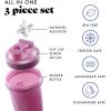 imageFit ampamp Fresh Shaker Bottle Leak Proof Sports Blender Bottle for Protein Mix For Women Durable Protein Shaker Cup 24 ozwith Unique Agitator for Smooth Mixing Midnight BlueMauve Purple