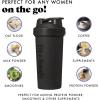 imageFit ampamp Fresh Shaker Bottle Leak Proof Sports Blender Bottle for Protein Mix For Women Durable Protein Shaker Cup 24 ozwith Unique Agitator for Smooth Mixing Midnight BlueBlack