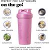 imageFit ampamp Fresh Shaker Bottle Leak Proof Sports Blender Bottle for Protein Mix For Women Durable Protein Shaker Cup 24 ozwith Unique Agitator for Smooth Mixing Midnight BlueMauve Purple