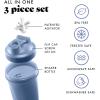 imageFit ampamp Fresh Shaker Bottle Leak Proof Sports Blender Bottle for Protein Mix For Women Durable Protein Shaker Cup 24 ozwith Unique Agitator for Smooth Mixing Midnight BlueCornflower Blue