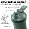 imageFit ampamp Fresh Shaker Bottle Leak Proof Sports Blender Bottle for Protein Mix For Women Durable Protein Shaker Cup 24 ozwith Unique Agitator for Smooth Mixing Midnight BlueSage Green