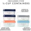 imageFit ampamp Fresh Small Plastic Containers With Lids 8 oz Small Snack Containers With Lids Reusable Leakproof Dressing and Condiment Containers With Two Attachable Ice Packs 4PK Light12 Cup