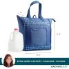 imageRachael Ray Chillout Soft Cooler Bag Large Reusable Insulated Grocery Bag with Zippered Top Travel Tote for Hot or Cold Food Grocery Tote BagBlue Gingham