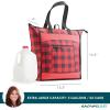 imageRachael Ray Chillout Soft Cooler Bag Large Reusable Insulated Grocery Bag with Zippered Top Travel Tote for Hot or Cold Food Grocery Tote BagRed Buffalo Check