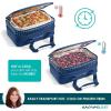 imageRachael Ray Expandable Insulated Casserole Carrier for Hot or Cold Food Thermal Lasagna Lugger Tote for Potluck Parties Picnic and Cookouts Fits 9quot x 13quot Baking DishBlue Gingham
