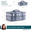 imageRachael Ray Expandable Insulated Casserole Carrier for Hot or Cold Food Thermal Lasagna Lugger Tote for Potluck Parties Picnic and Cookouts Fits 9quot x 13quot Baking DishSlate Stripe