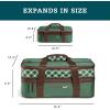 imageRachael Ray Expandable Insulated Casserole Carrier for Hot or Cold Food Thermal Lasagna Lugger Tote for Potluck Parties Picnic and Cookouts Fits 9quot x 13quot Baking DishForest Green Plaid