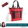 imageRachael Ray Jumbo Chillout Thermal Tote Insulated Soft Sided Cooler BagRed Buffalo