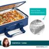 imageRachael Ray Lugger Duo Insulated Casserole Carrier for Hot or Cold Food Thermal Lasanga Lugger Tote for Potluck Parties Picnic and Cookouts Fits 9quot x 13quot Baking Dish Slate StripeNavy Gingham