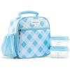 imageFit ampamp Fresh Lunch Bag For Women Insulated Womens Lunch Bag For Work Large Lunch Box For Women With Two Matching Containers Townsend Lunch Bag Navy WildflowerLight Blue Gingham