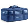 imageRachael Ray Expandable Insulated Casserole Carrier for Hot or Cold Food Thermal Lasagna Lugger Tote for Potluck Parties Picnic and Cookouts Fits 9quot x 13quot Baking DishBlue Gingham