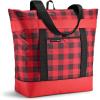 imageRachael Ray Jumbo Chillout Thermal Tote Insulated Soft Sided Cooler BagRed Buffalo