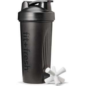 imageFit ampamp Fresh Shaker Bottle Leak Proof Sports Blender Bottle for Protein Mix For Women Durable Protein Shaker Cup 24 ozwith Unique Agitator for Smooth Mixing Midnight BlueBlack