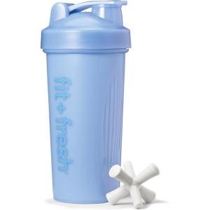 imageFit ampamp Fresh Shaker Bottle Leak Proof Sports Blender Bottle for Protein Mix For Women Durable Protein Shaker Cup 24 ozwith Unique Agitator for Smooth Mixing Midnight BlueCornflower Blue