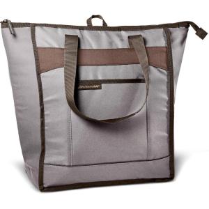 imageRachael Ray Chillout Soft Cooler Bag Large Reusable Insulated Grocery Bag with Zippered Top Travel Tote for Hot or Cold Food Grocery Tote BagSea Salt Grey