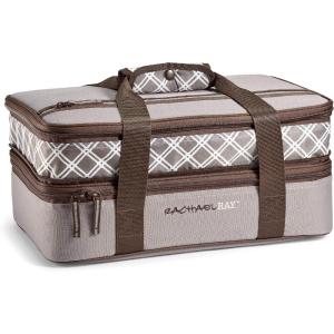 imageRachael Ray Expandable Insulated Casserole Carrier for Hot or Cold Food Thermal Lasagna Lugger Tote for Potluck Parties Picnic and Cookouts Fits 9quot x 13quot Baking DishSea Salt Grey
