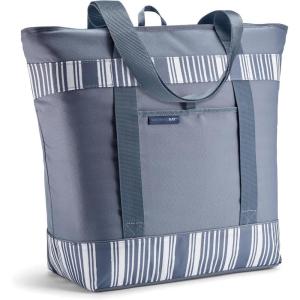 imageRachael Ray Jumbo Chillout Thermal Tote Insulated Soft Sided Cooler BagSlate Stripe