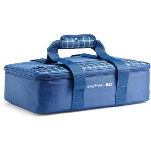 imageRachael Ray Lasagna Lugger Thermal Insulated Casserole Carrier for Hot or Cold Food Lugger Tote for Potluck Parties Picnic and Cookouts Fits 9quot x 13quot Baking DishNavy Gingham