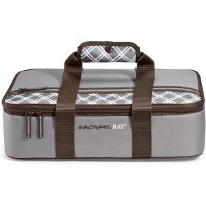 imageRachael Ray Lasagna Lugger Thermal Insulated Casserole Carrier for Hot or Cold Food Lugger Tote for Potluck Parties Picnic and Cookouts Fits 9quot x 13quot Baking DishSea Salt Grey