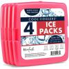 imageCool Coolers by Fit  Fresh Reusable ampamp LongLasting Slim Ice Packs Cold Packs for Lunch Boxes Ice Packs for Lunch Bags Blue 12 PackPink 8 PK