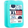 imageCool Coolers by Fit  Fresh Reusable ampamp LongLasting XL Slim Ice Packs Cold Packs for Lunch Boxes Ice Packs for Lunch Bags Cooler Accessories for Camping Beach Lunch and Work 8PK Clear BlueGreen 4 PK