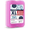 imageCool Coolers by Fit  Fresh Reusable ampamp LongLasting XL Slim Ice Packs Cold Packs for Lunch Boxes Ice Packs for Lunch Bags Cooler Accessories for Camping Beach Lunch and Work 8PK Clear BluePurple 4 PK