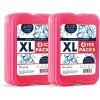 imageCool Coolers by Fit  Fresh Reusable ampamp LongLasting XL Slim Ice Packs Cold Packs for Lunch Boxes Ice Packs for Lunch Bags Cooler Accessories for Camping Beach Lunch and Work 8PK Clear BluePink 8 PK
