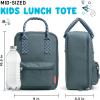 imageFit ampamp Fresh Connor Kids Tote Versatile Thermal Insulated Box for School and Camp Lunch Bag with Front Zip Pocket Boulder Gray StandardBoulder Gray