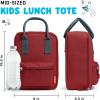 imageFit ampamp Fresh Connor Kids Tote Versatile Thermal Insulated Box for School and Camp Lunch Bag with Front Zip Pocket Boulder Gray StandardCardinal Red