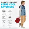 imageFit ampamp Fresh Connor Kids Tote Versatile Thermal Insulated Box for School and Camp Lunch Bag with Front Zip Pocket Boulder Gray StandardCardinal Red