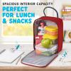 imageFit ampamp Fresh Connor Kids Tote Versatile Thermal Insulated Box for School and Camp Lunch Bag with Front Zip Pocket Boulder Gray StandardCardinal Red