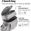 imageFit ampamp Fresh Foundry Dual Compartment Lunch Bag For Adults Insulated Extra Large Lunchbox For Meal Prep With Matching Containers Front Pocket Adjustable Strap SteelGray