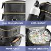 imageFit ampamp Fresh Foundry Dual Compartment Lunch Bag For Adults Insulated Extra Large Lunchbox For Meal Prep With Matching Containers Front Pocket Adjustable Strap SteelBlack