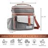 imageFit ampamp Fresh Foundry Extra Large Insulated Lunch Box for Men ampamp Women Large Lunch Bag for Meal Prep Double Decker Adult Lunch Box for Men with Containers Adjustable Strap Dual Compartment BlackSteel Gray
