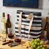 imageFit ampamp Fresh Foundry Wine Carrier Bag ampamp Soft Cooler Bag Insulated Leak Proof Large Soft Sided Cooler Bag 6 Bottle Wine Bag With Removable Divider For Beach Picnics and Travel CamoBW Stripe