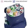 imageFit ampamp Fresh Insulated Backpack Soft Cooler  LeakResistant Beach ampamp Travel Bag for Women 24 Can Capacity Picnic ampamp Cooler BagMidnight Blue