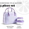 imageFit ampamp Fresh Lunch Bag For Women Insulated Womens Lunch Bag For Work Leakproof ampamp StainResistant Large Lunch Box For Women With 2 Large Containers Zipper Closure Bloomington Lunch Bag Plum StripeLavender Scallop